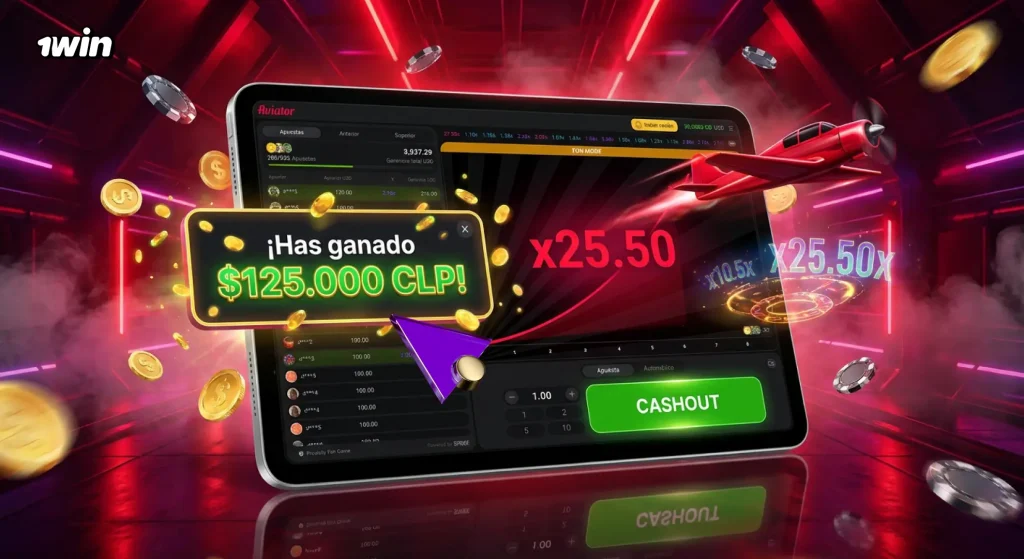 Ganancia en pesos chilenos en Aviator 1win