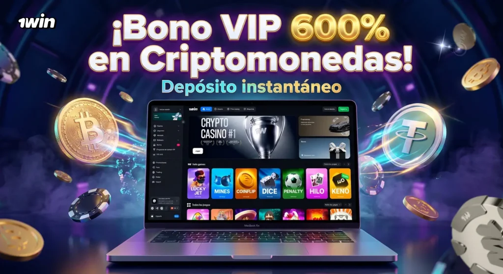 Bono VIP de 600% en criptomonedas 1win