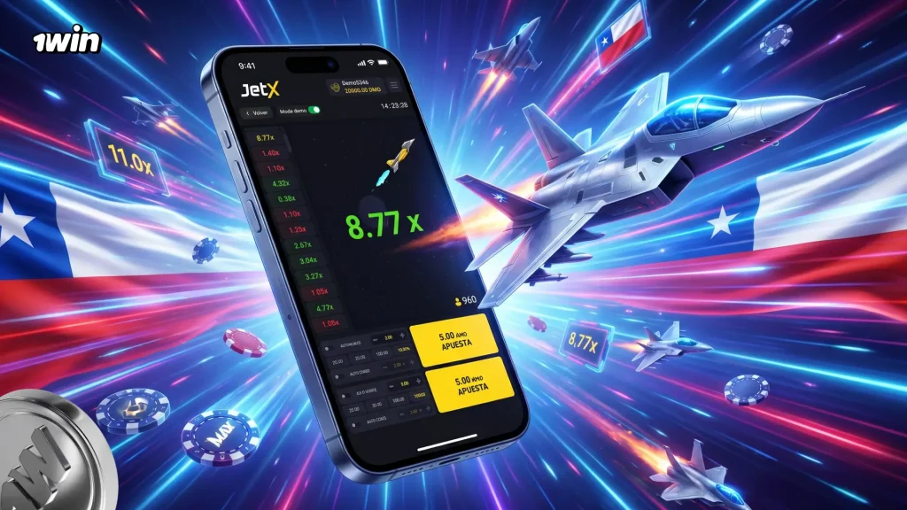 JetX demo móvil 1win Chile